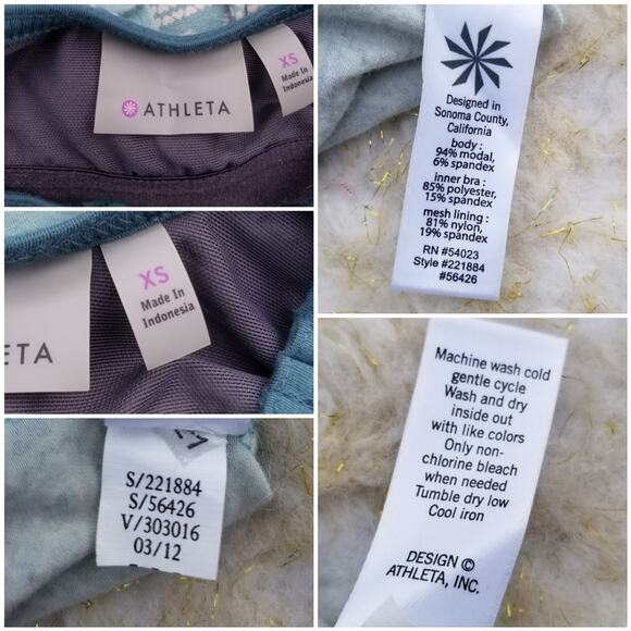 Strappy Back Yoga Tanktop Athleta Empire Cami Size XS Green Blue Athleisure Top - Picture 4 of 10